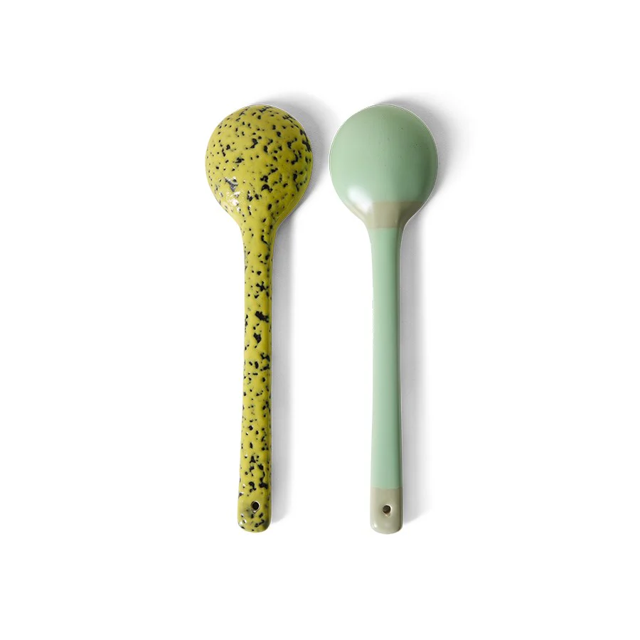 70’s Ceramics: Serving Spoons, Mines (Set of 2) - Image 2