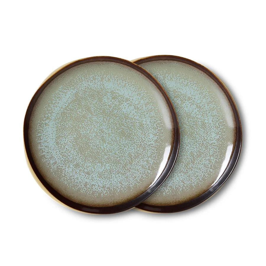 70’s Ceramics: Side Plate, Contrast (Set of 2)