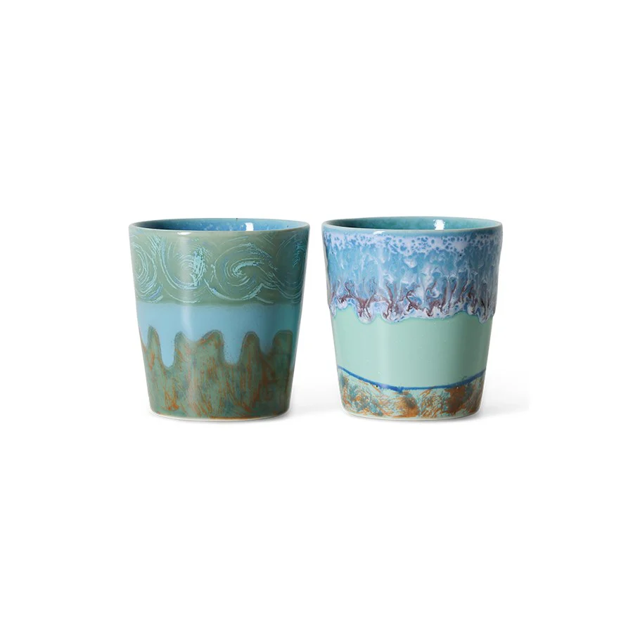70’s Ceramics: Van Gogh Coffee Mugs, Self Portrait (Set of 2)