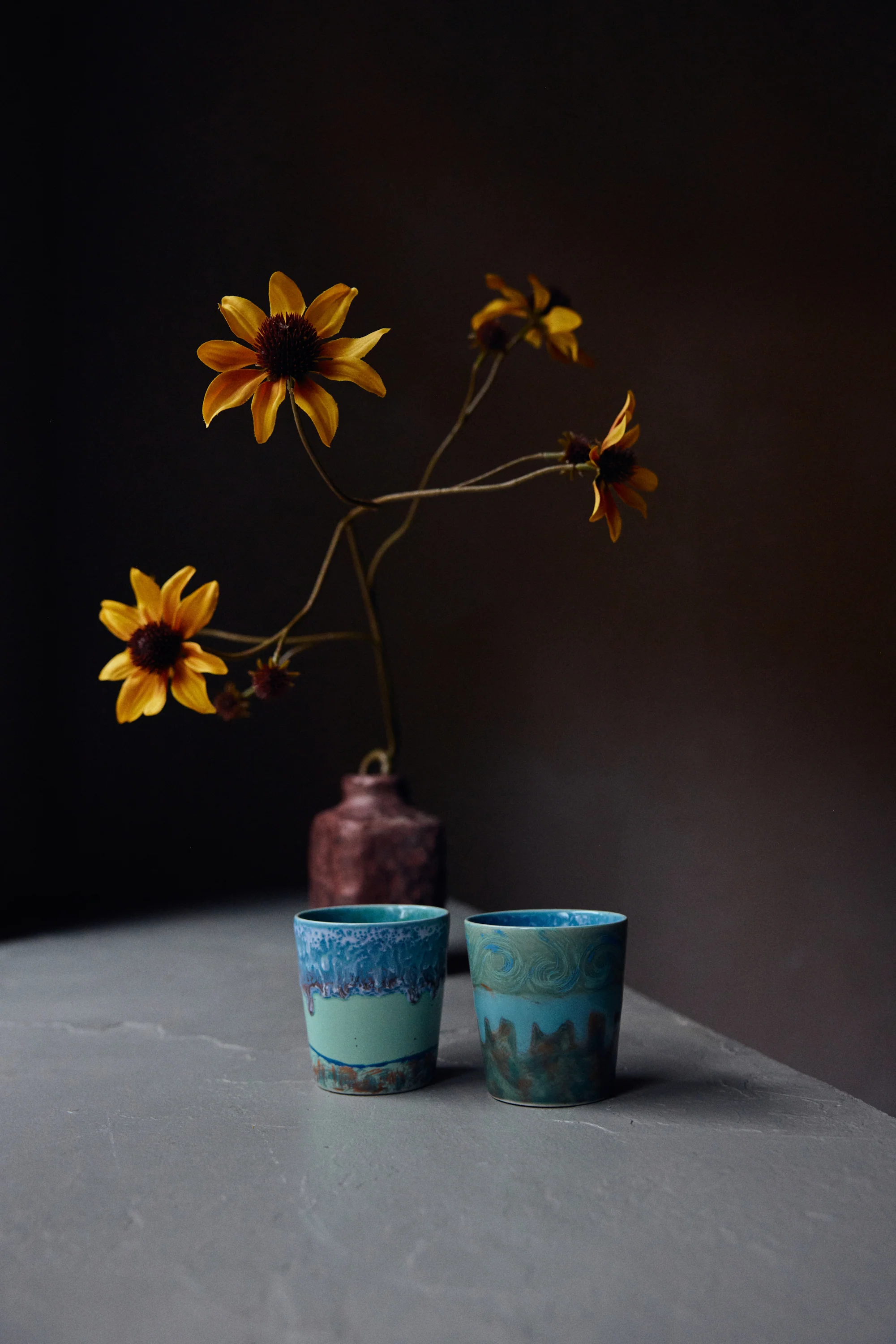 70’s Ceramics: Van Gogh Coffee Mugs, Self Portrait (Set of 2) - Image 6