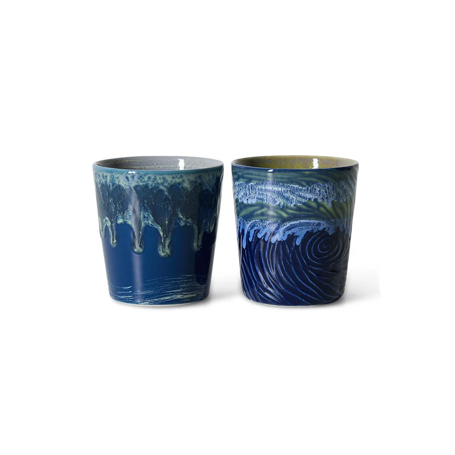 70’s Ceramics: Van Gogh Coffee Mugs, Starry Night (Set of 2)