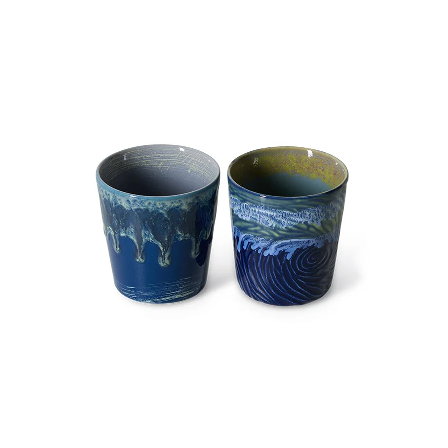 70’s Ceramics: Van Gogh Coffee Mugs, Starry Night (Set of 2) - Image 2