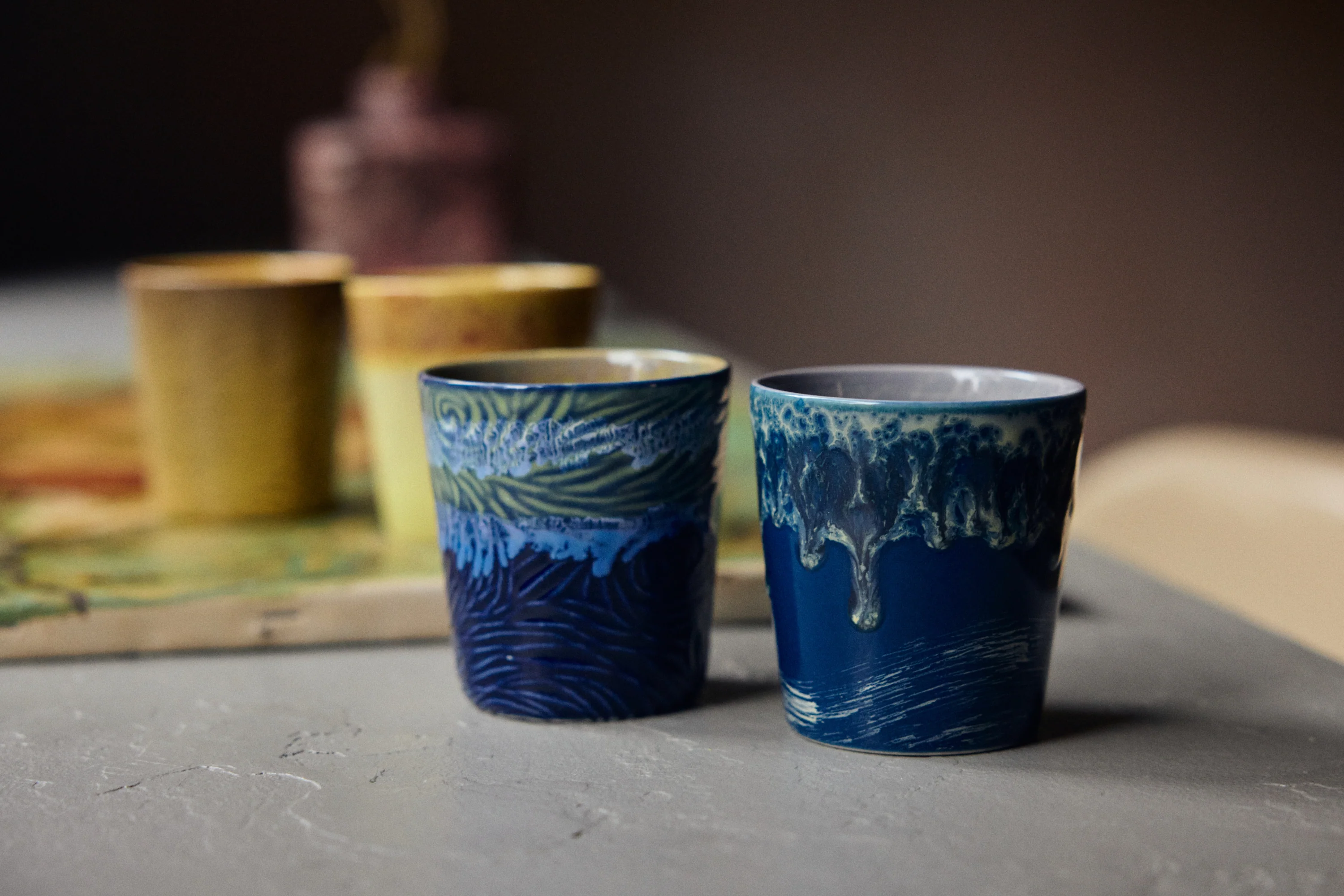 70’s Ceramics: Van Gogh Coffee Mugs, Starry Night (Set of 2) - Image 6