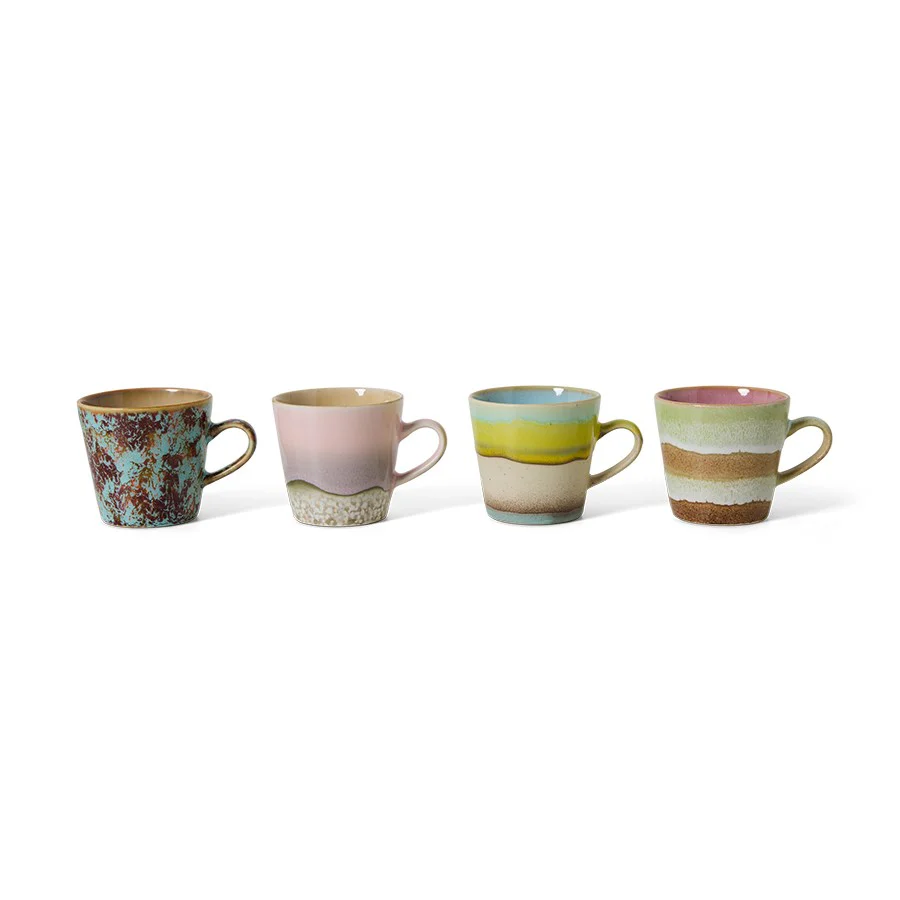 70's Ceramics: Americano Mugs, Rococo (Set of 4) - Image 2