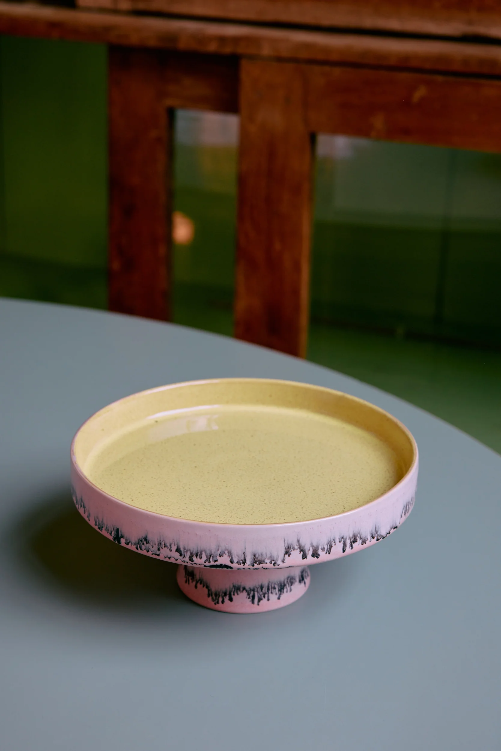 70's Ceramics: Bowl on Base, Bubble - Image 3