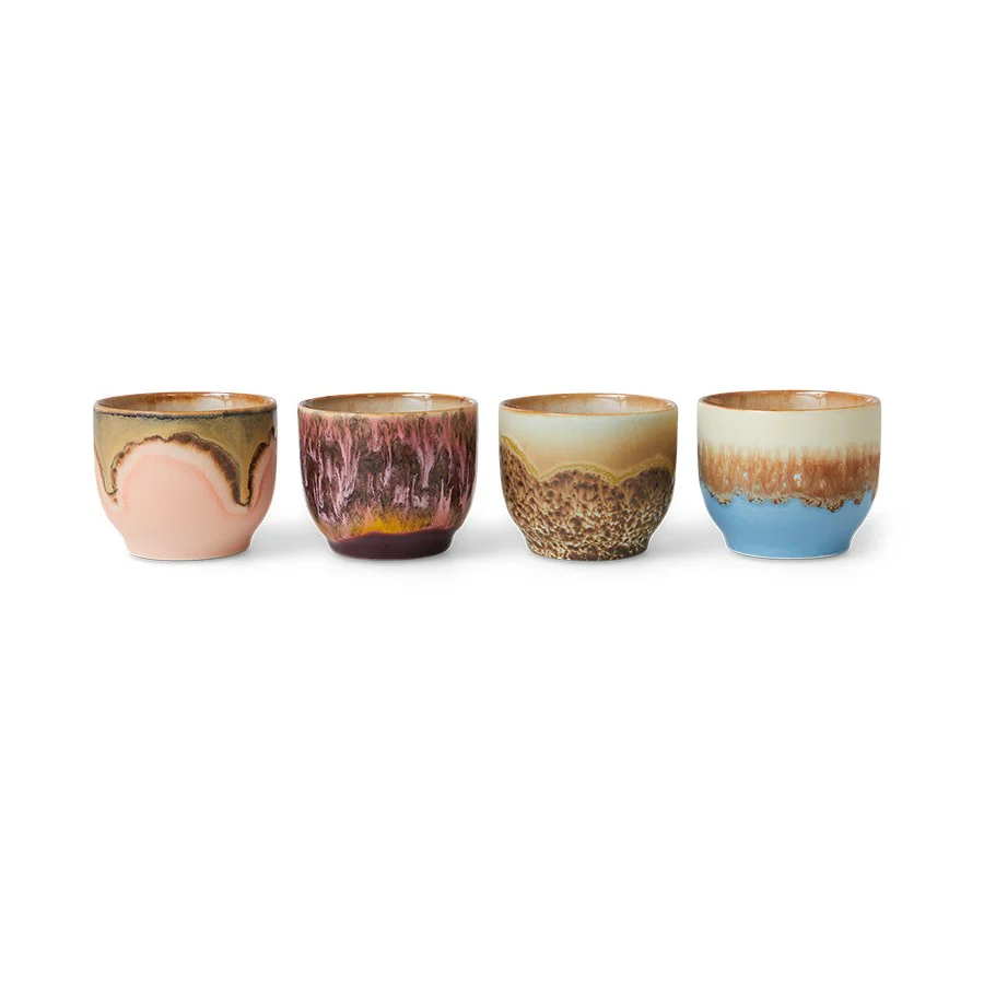 70s Ceramics: Café Cups Lagoon (Set Of 4) - Image 2