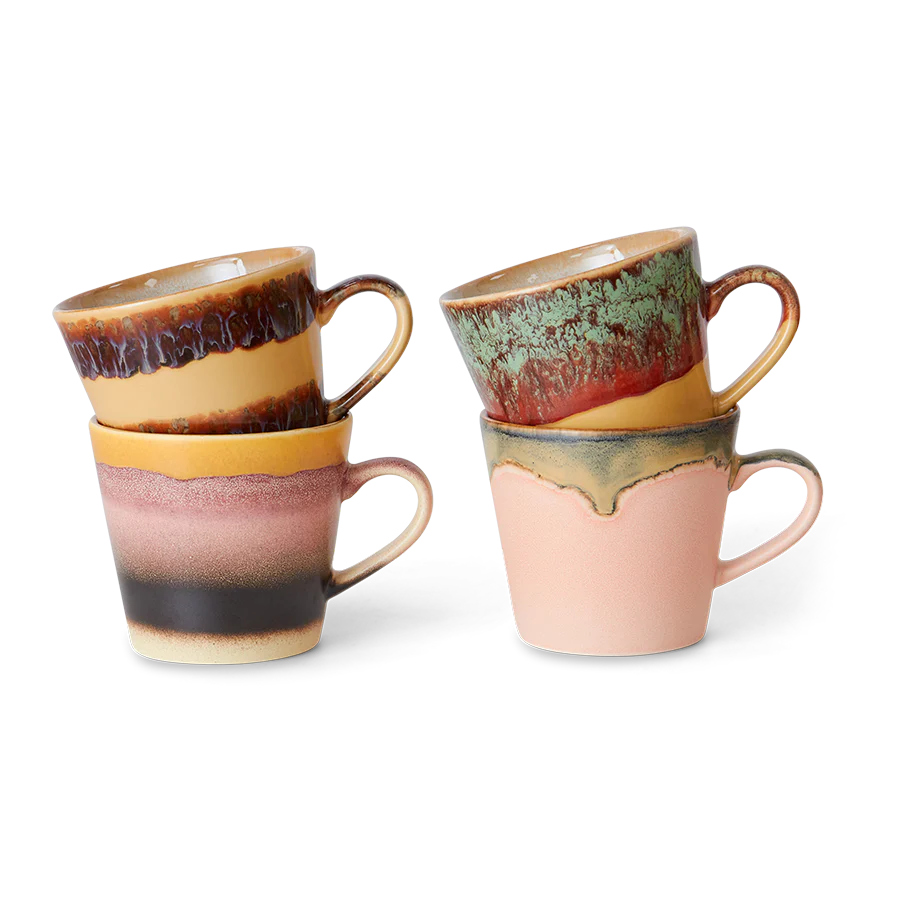 70s Ceramics: Cappuccino Mugs, Vista (Set Of 4)