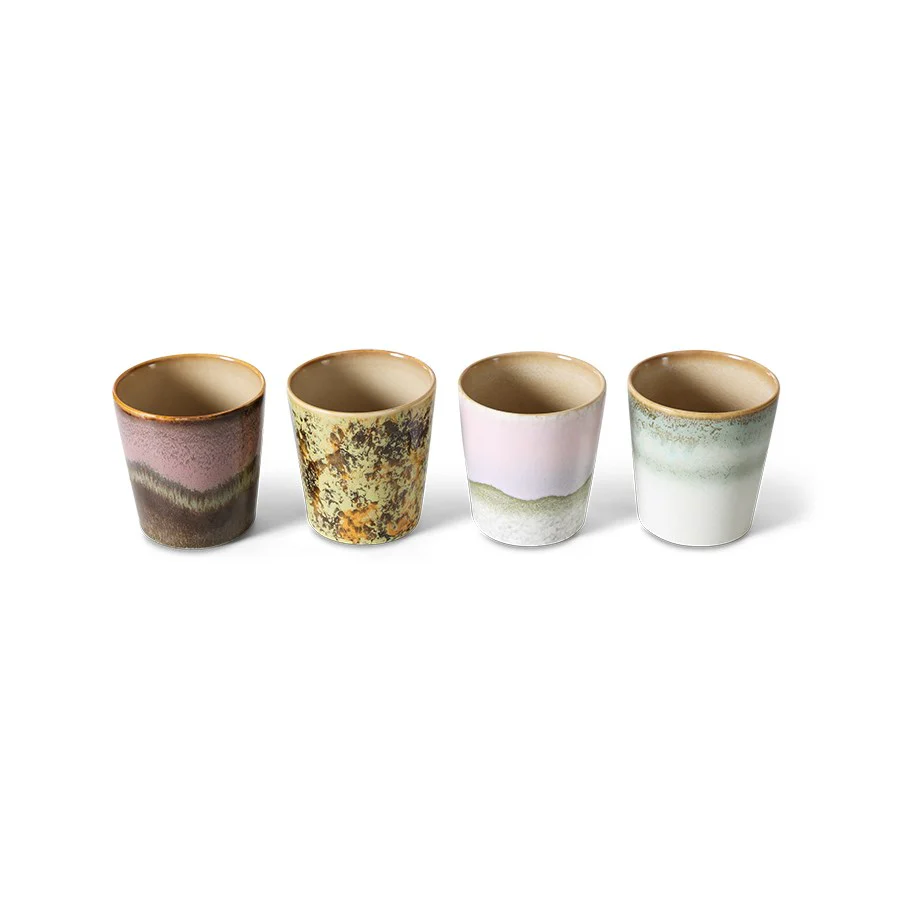 70's Ceramics: Coffee Mugs, Serendipity (Set of 4) - Image 3