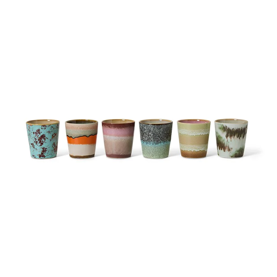 70's Ceramics: Coffee Mugs, Surreal (Set of 6) - Image 2