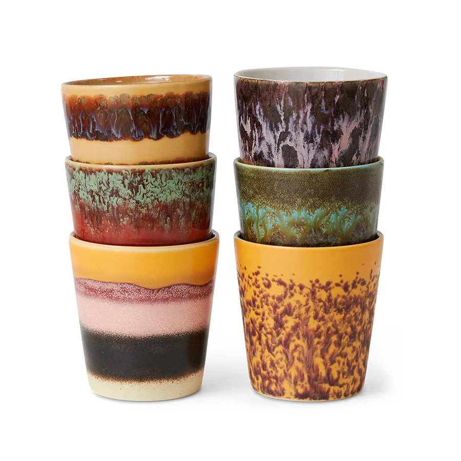 70's Ceramics: Coffee Mugs Valley (Set of 6)