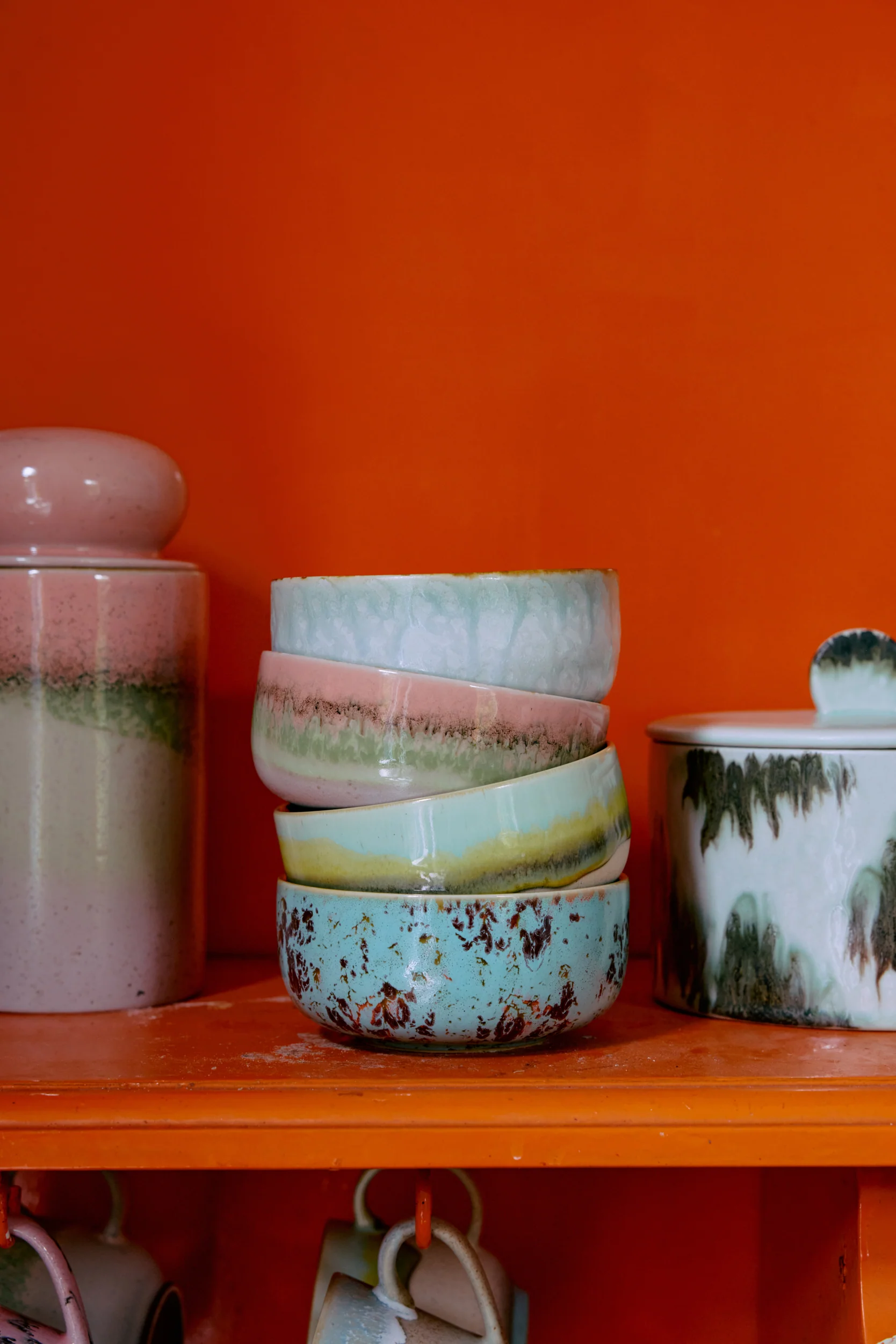 70's Ceramics: Dessert Bowls, Impression (Set of 4) - Image 3