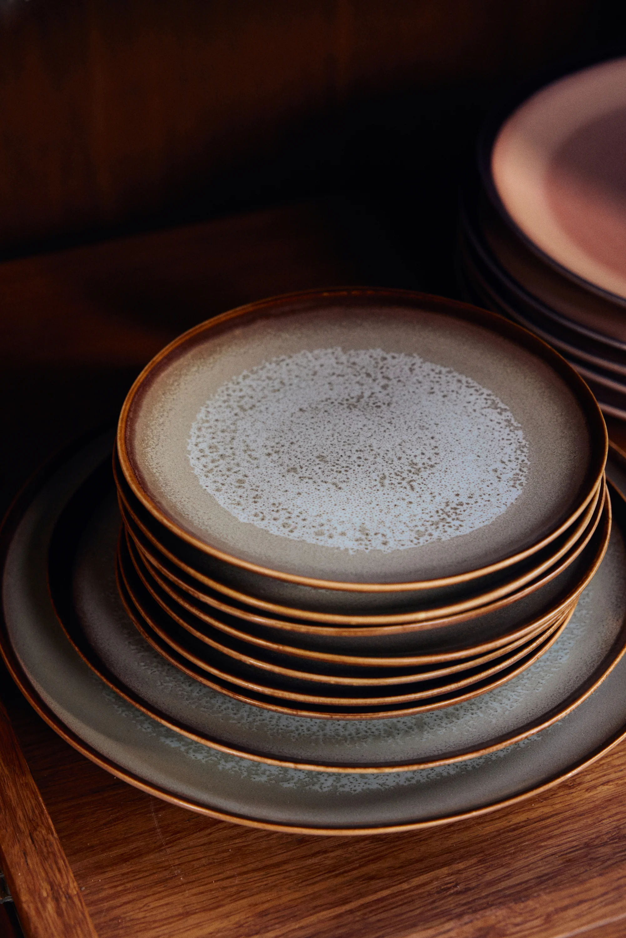 70's Ceramics: Dessert Plates, Contrast (Set of 2) - Image 3