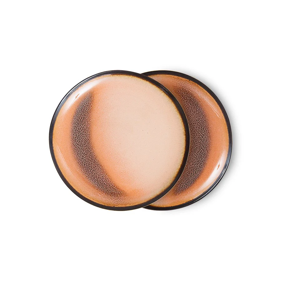 70s Ceramics: Dessert Plates, Horizon (Set of 2)