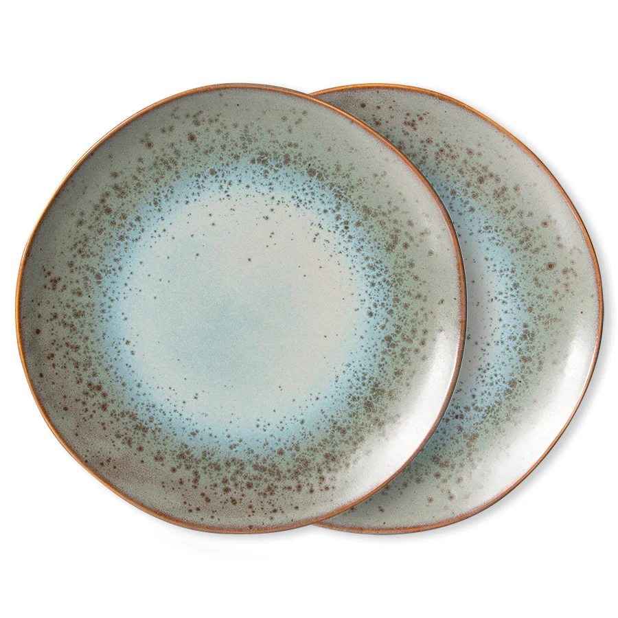 70's Ceramics Dinner Plates Mineral (Set of 2)