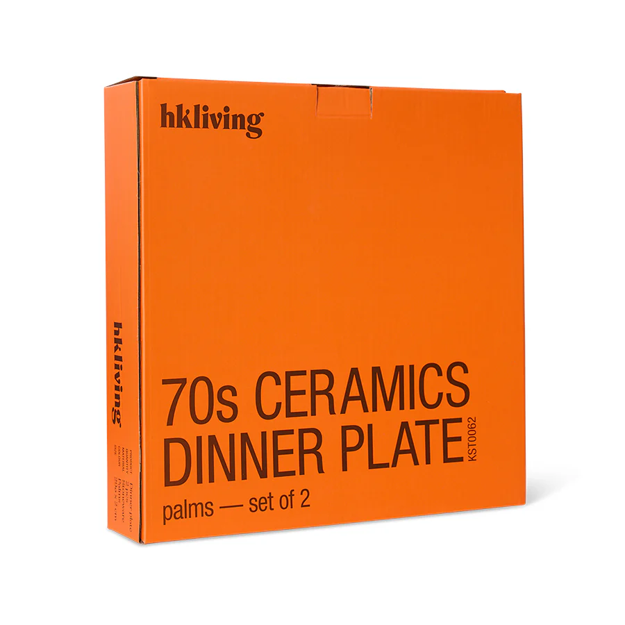 70s Ceramics: Dinner Plates, Palms (Set of 2) - Image 6