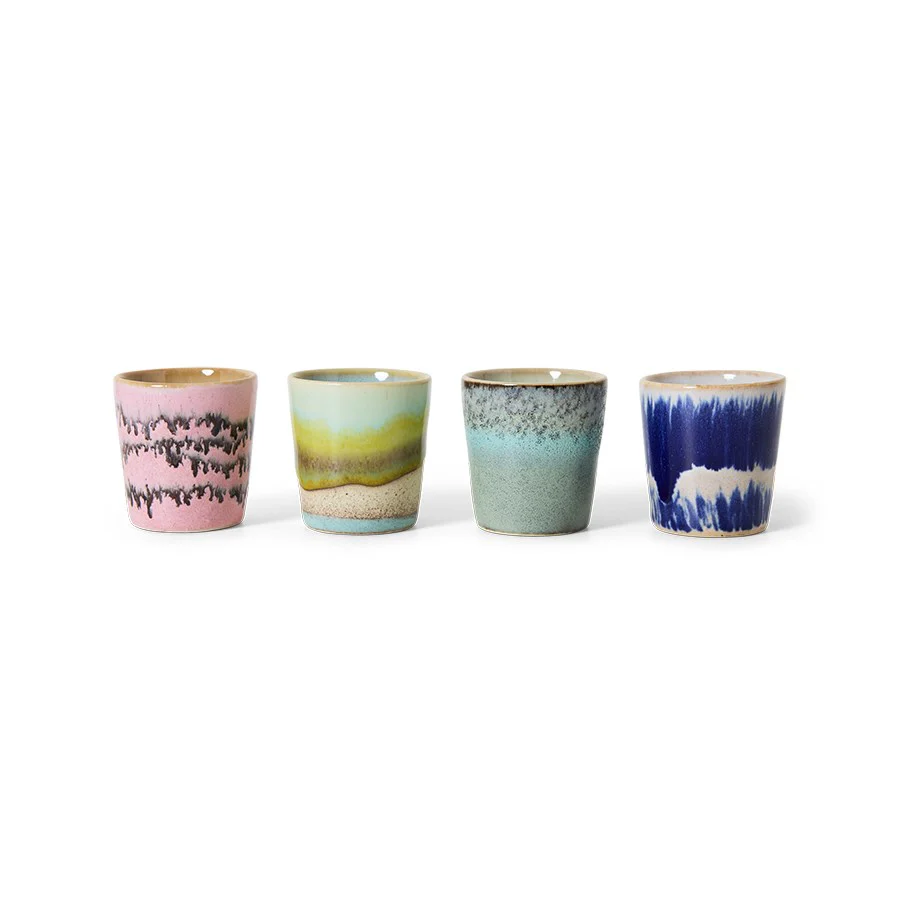 70's Ceramics: Egg Cups, Vibrance (Set of 4)