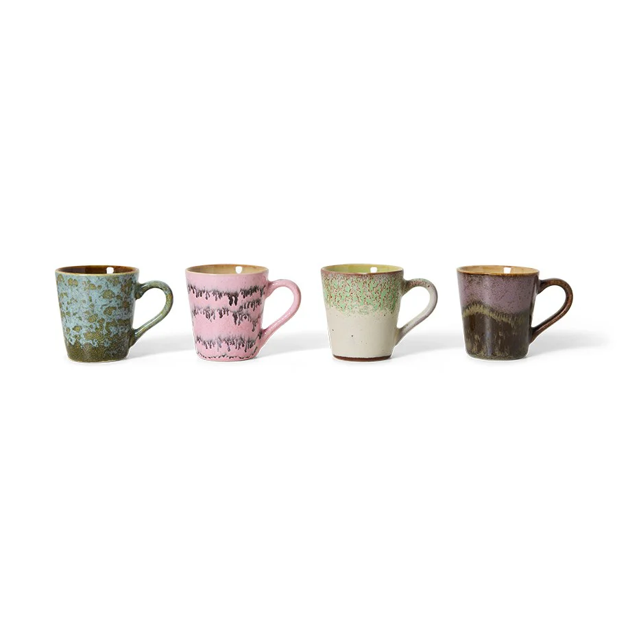 70's Ceramics: Espresso Mugs, Brutalism (Set of 4) - Image 2