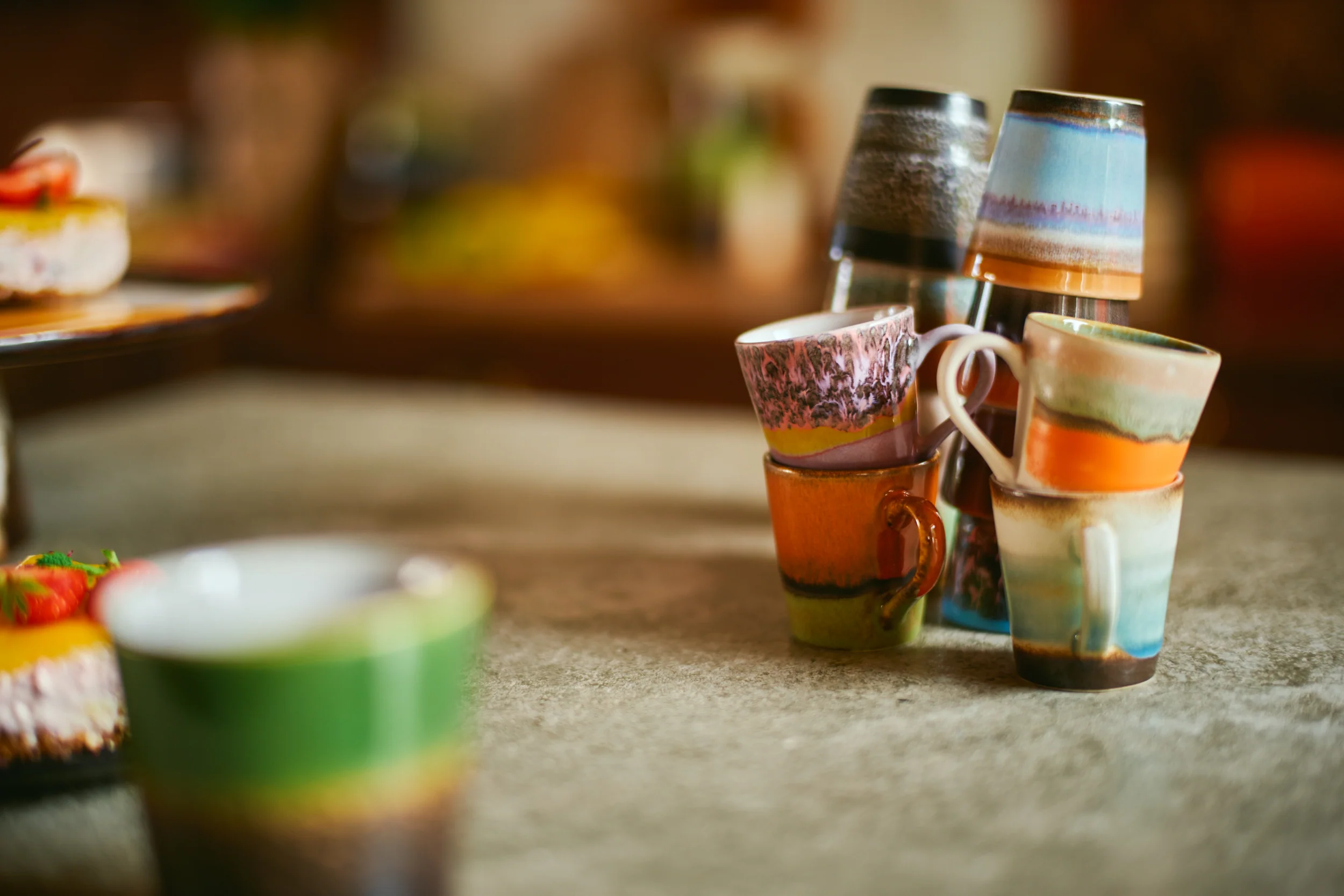70s Ceramics: Espresso Mugs, Retro (Set Of 4) - Image 3