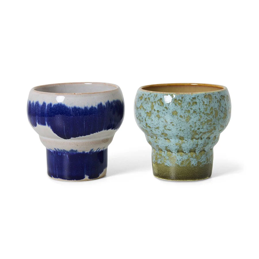 70's Ceramics: Lungo Mugs, Symbolist (Set of 2)