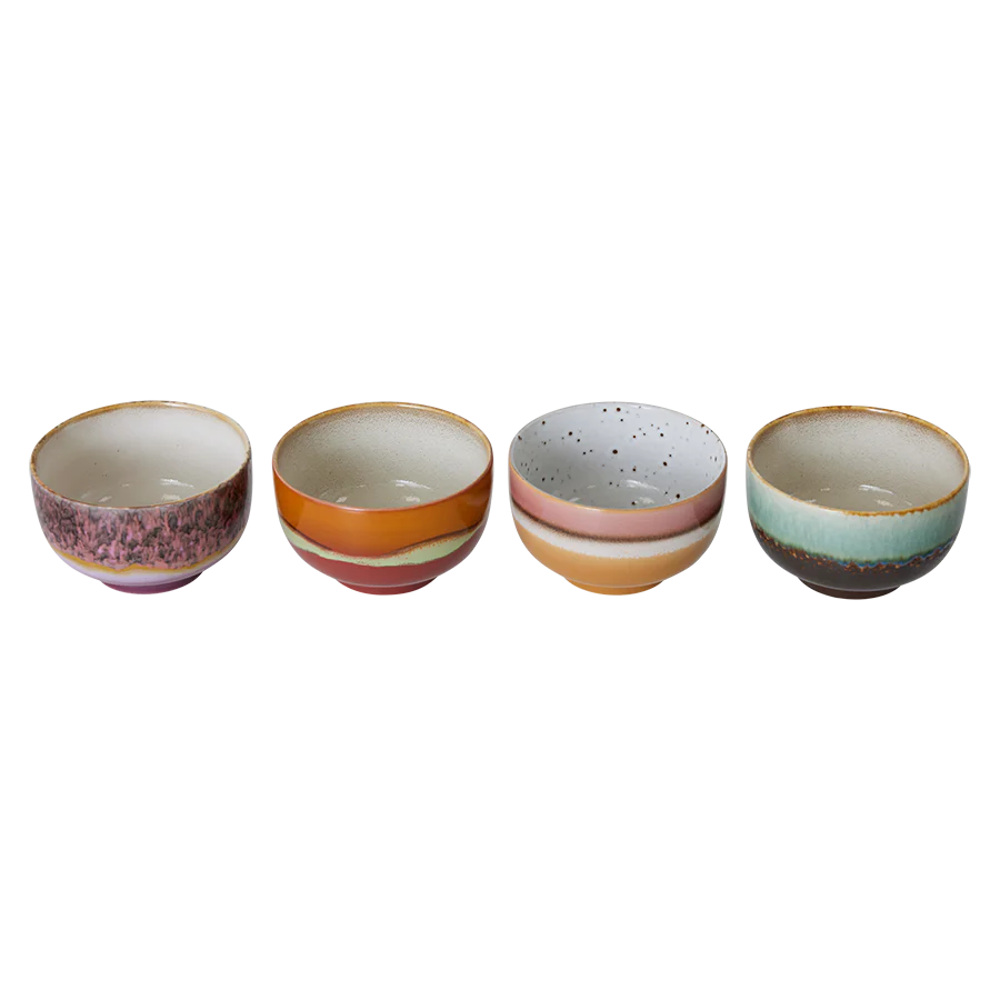 70s Ceramics: Noodle Bowls, Geyser (Set of 4) - Image 4