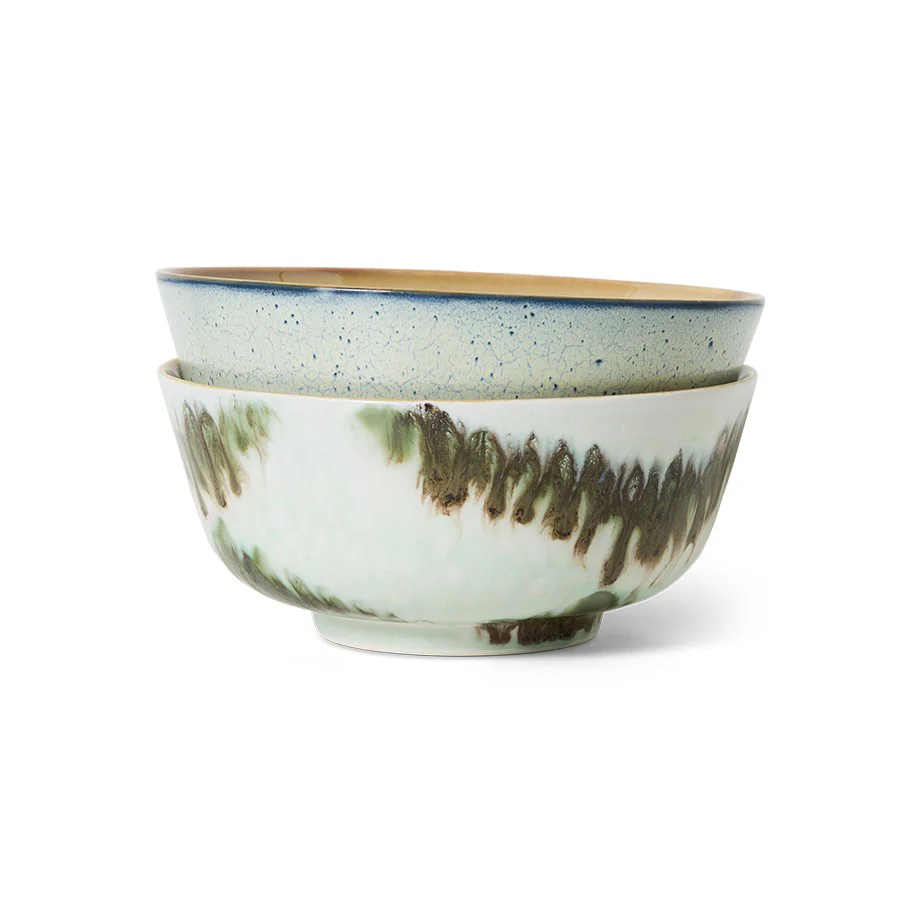 70's Ceramics: Ramen Bowls, Minimalist (Set of 2)
