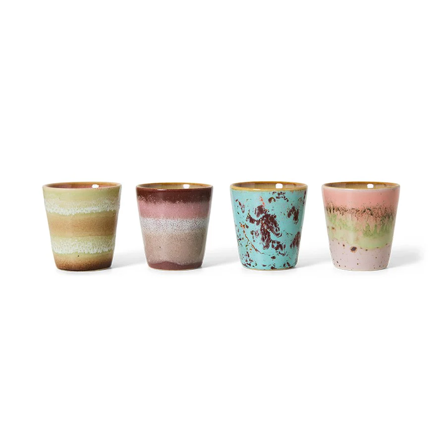 70's Ceramics: Ristretto Mugs, Futurism (Set of 4) - Image 2