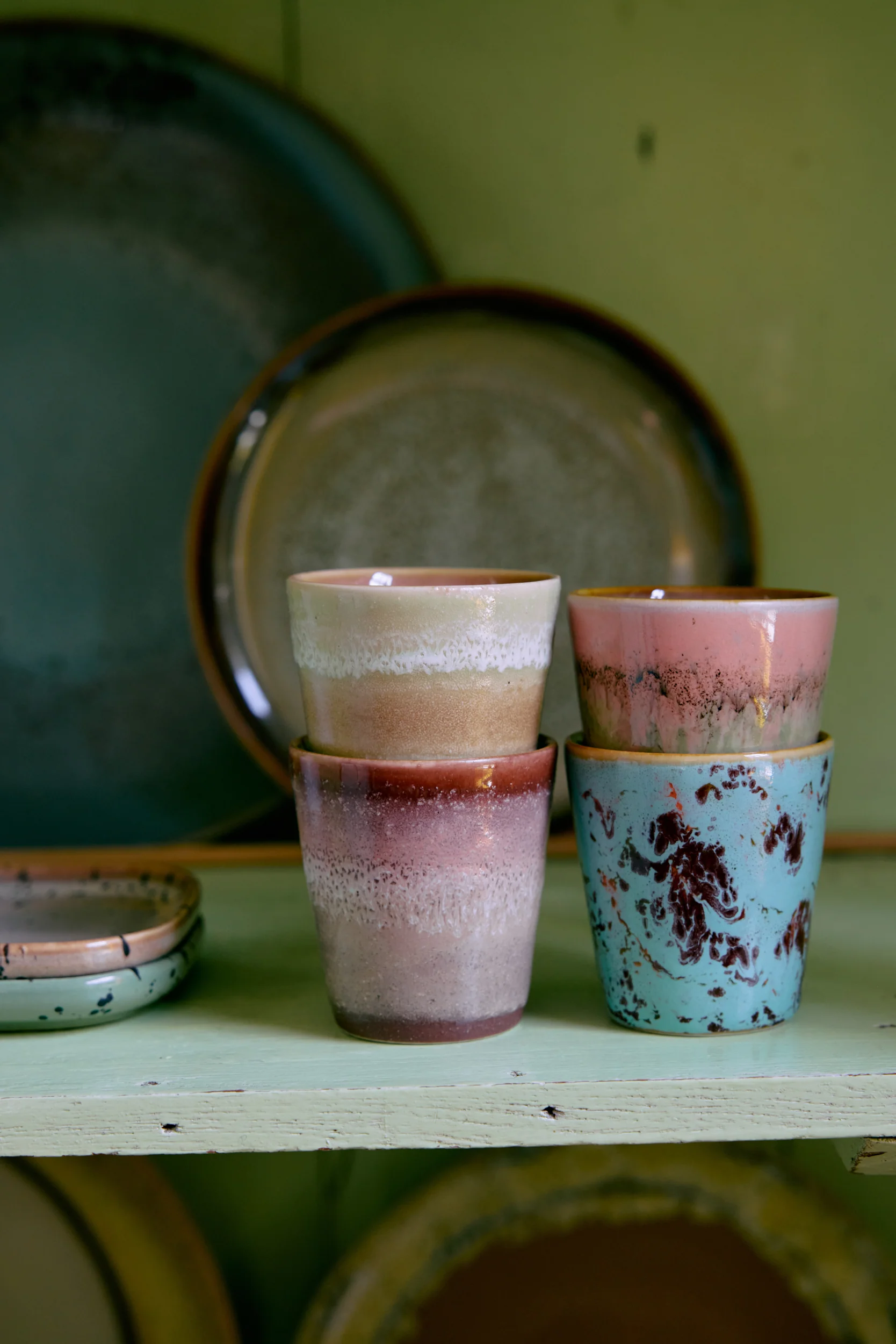 70's Ceramics: Ristretto Mugs, Futurism (Set of 4) - Image 3