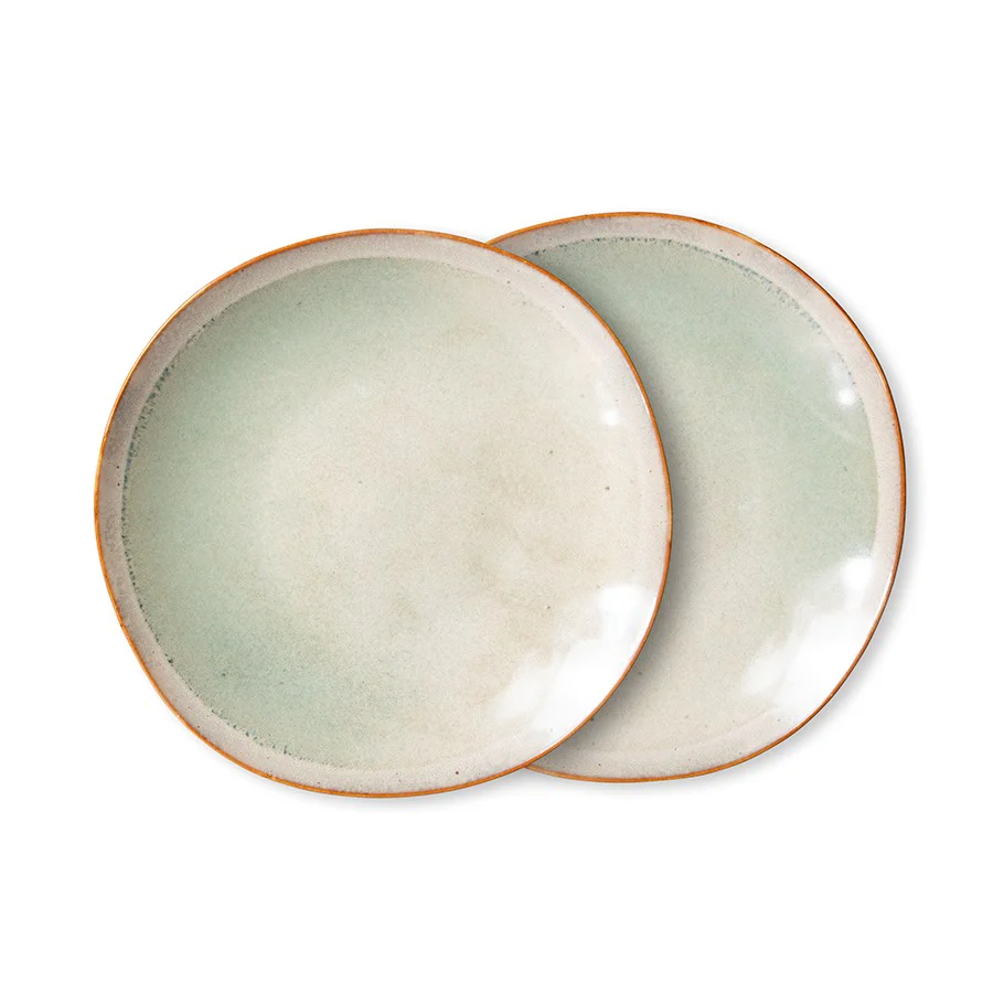 70's Ceramics Side Plates Mist (Set of 2)