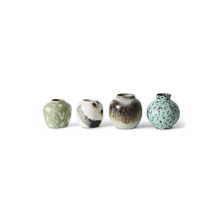 70's Ceramics: Small Vases, Canyon (Set Of 4)