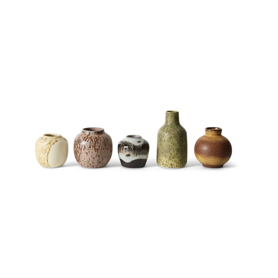 70's Ceramics: Small Vases, Pursuit (Set Of 5)