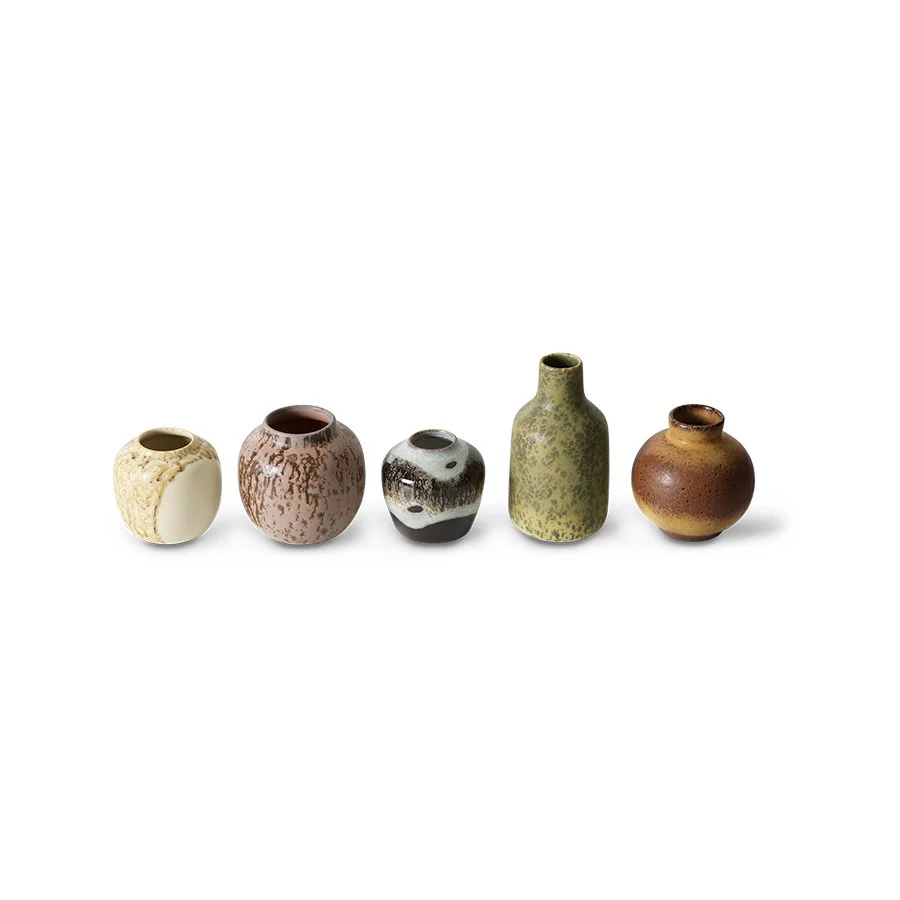 70's Ceramics: Small Vases, Pursuit (Set Of 5) - Image 3