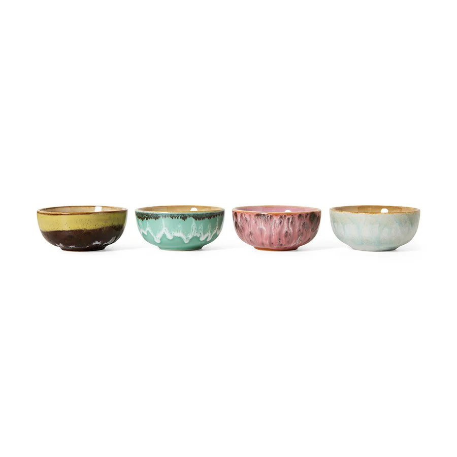 70's Ceramics: XS Bowls, Modernist (Set of 4) - Image 2
