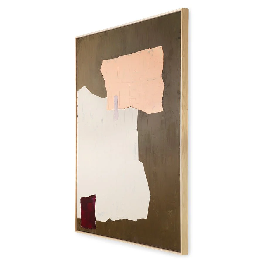 Abstract Painting Mustard/Nude 100x120cm - Image 2