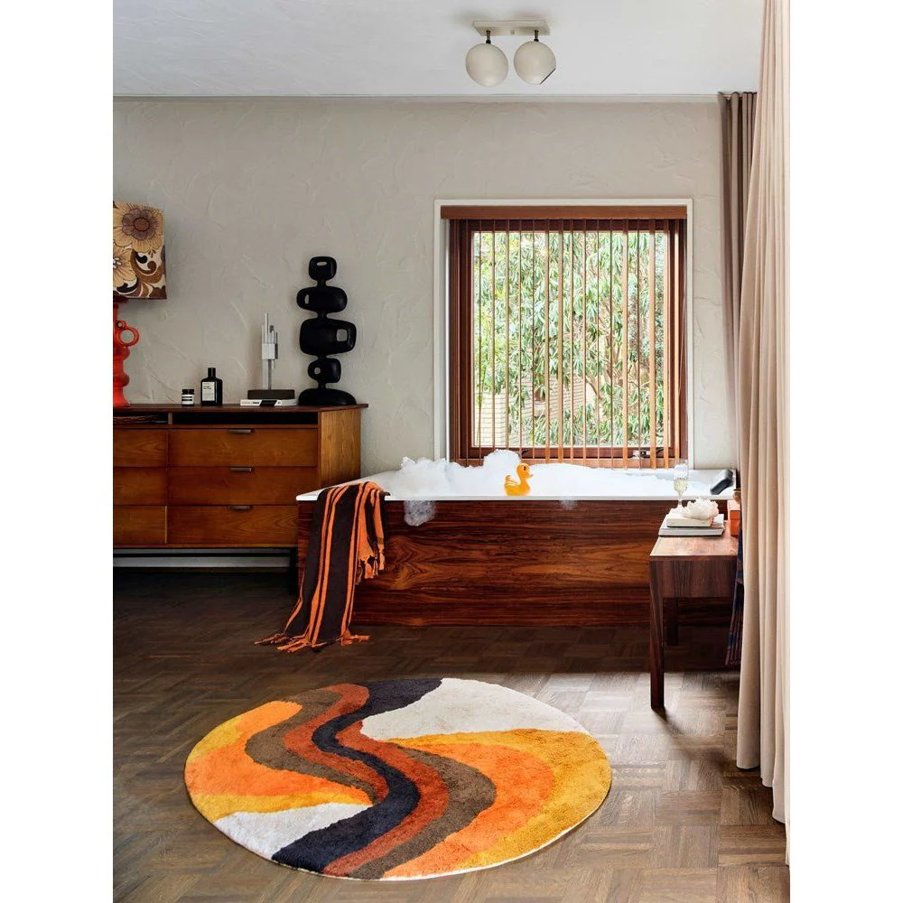 Bath mat retro swirl (90x120cm) - Image 4