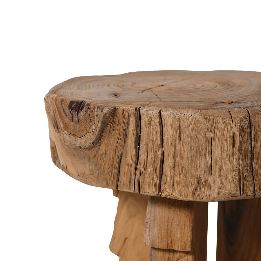 Carved Wooden Stool - Image 2