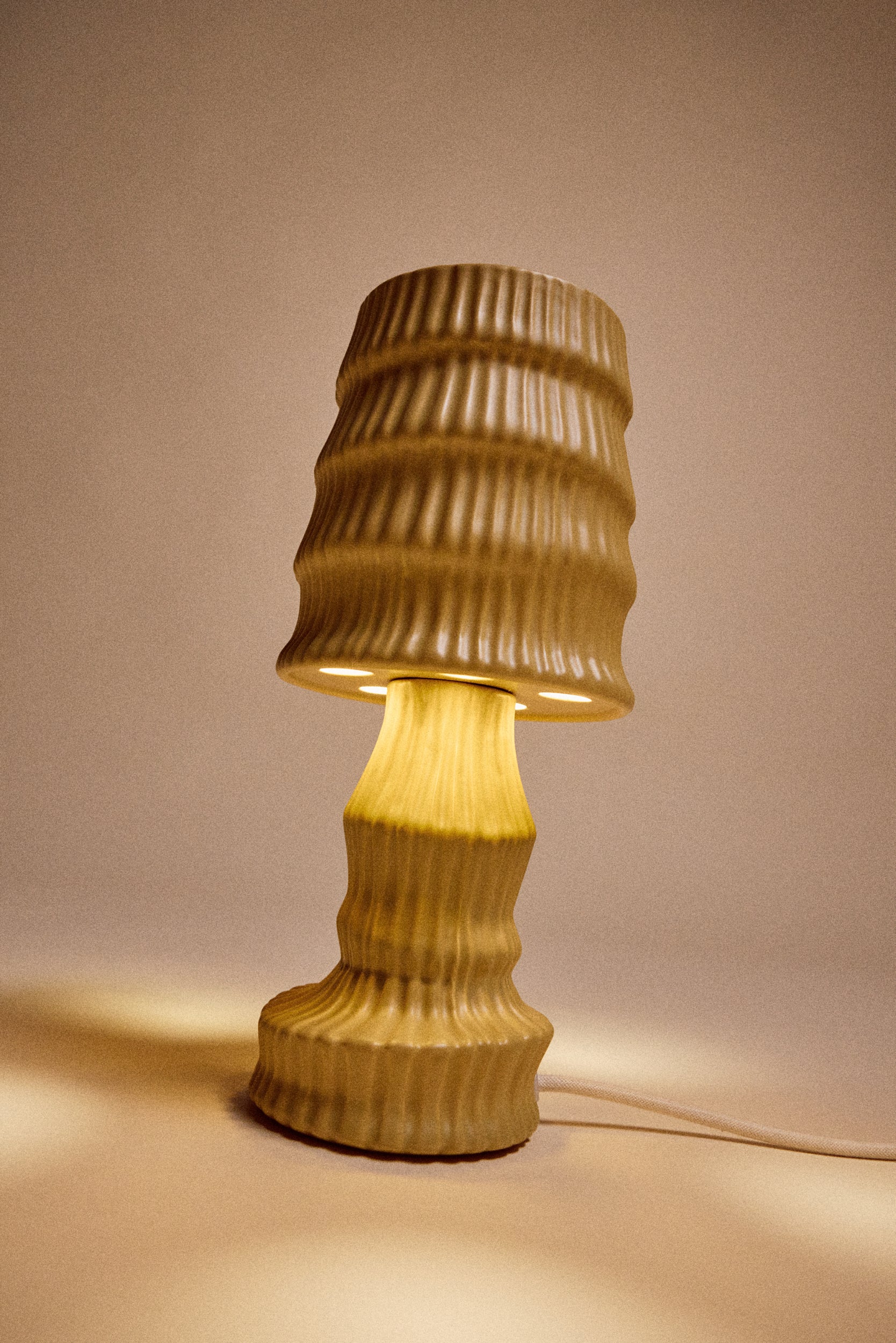 Ceramic Table Lamp, Ochre - Image 3