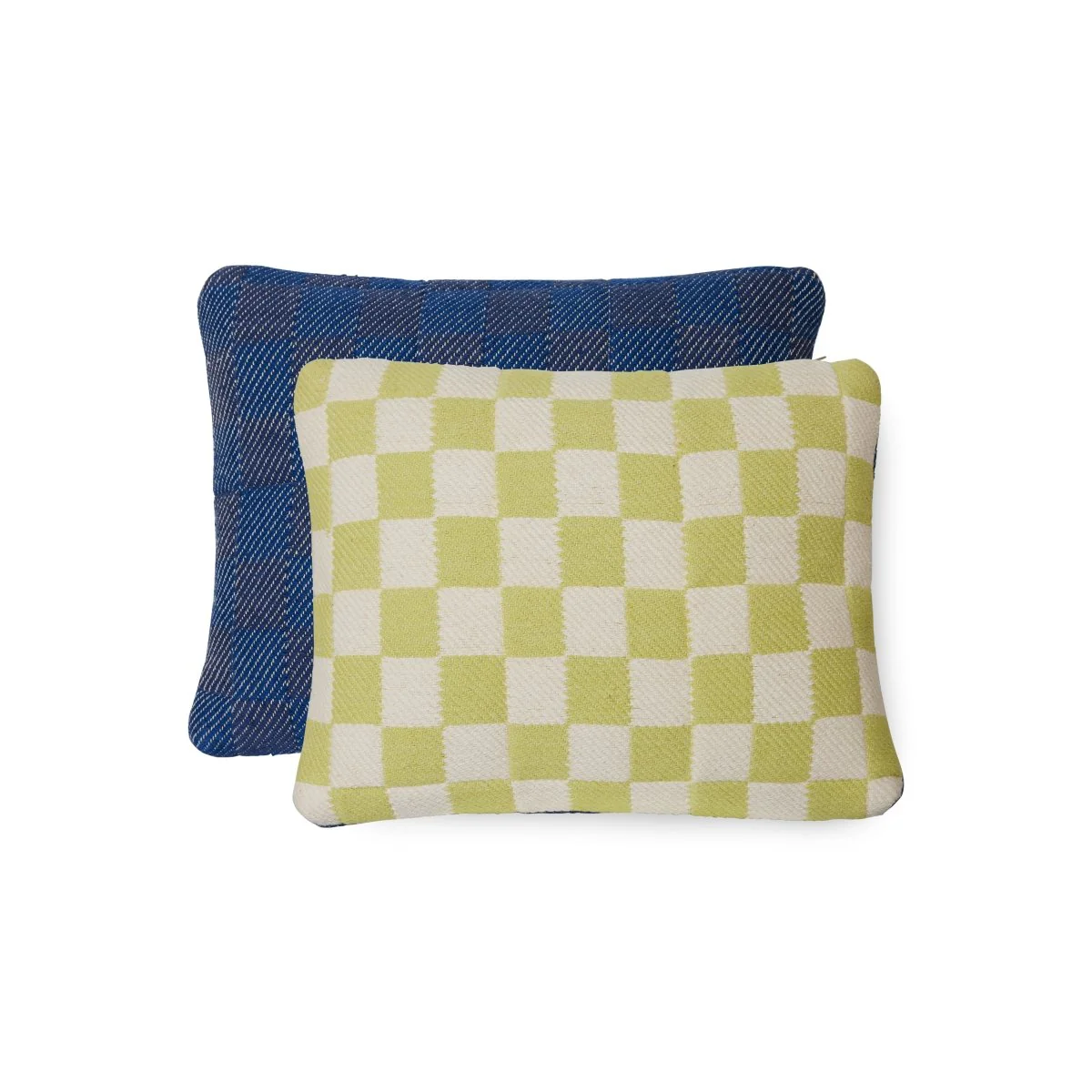 Checkered Woven Cushion Green/Blue (38x48)