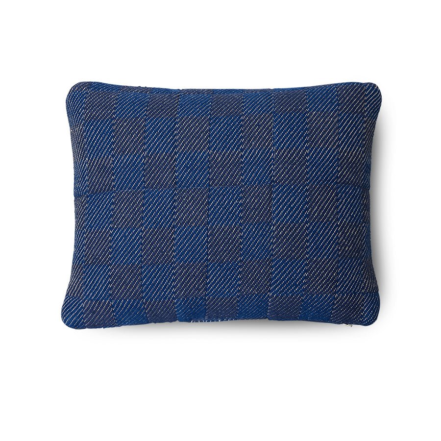 Checkered Woven Cushion Green/Blue (38x48) - Image 3