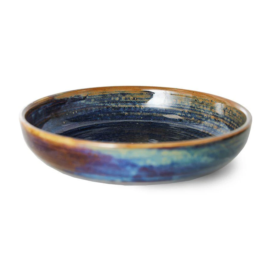 Chef ceramics: deep plate L, rustic blue (560ml) - Image 2