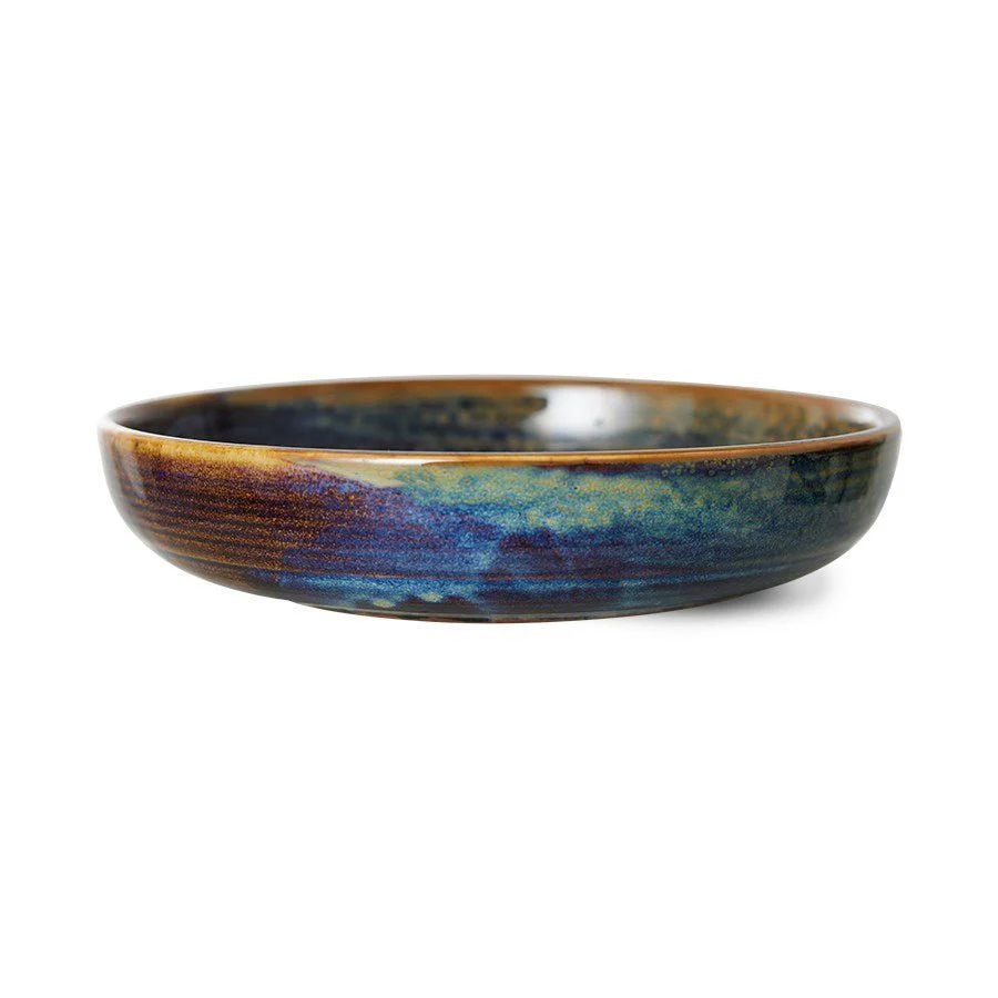Chef ceramics: deep plate M, rustic blue (480ml)