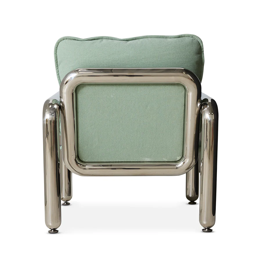 Chrome Lounge Armchair, Canvas Mint - Image 5