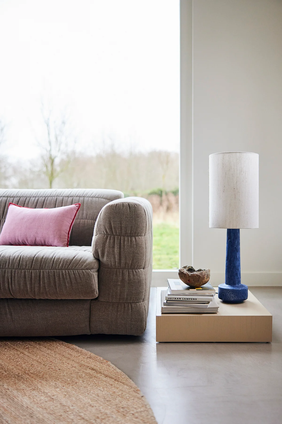 Club Couch : Linen Blend, Taupe - Image 5
