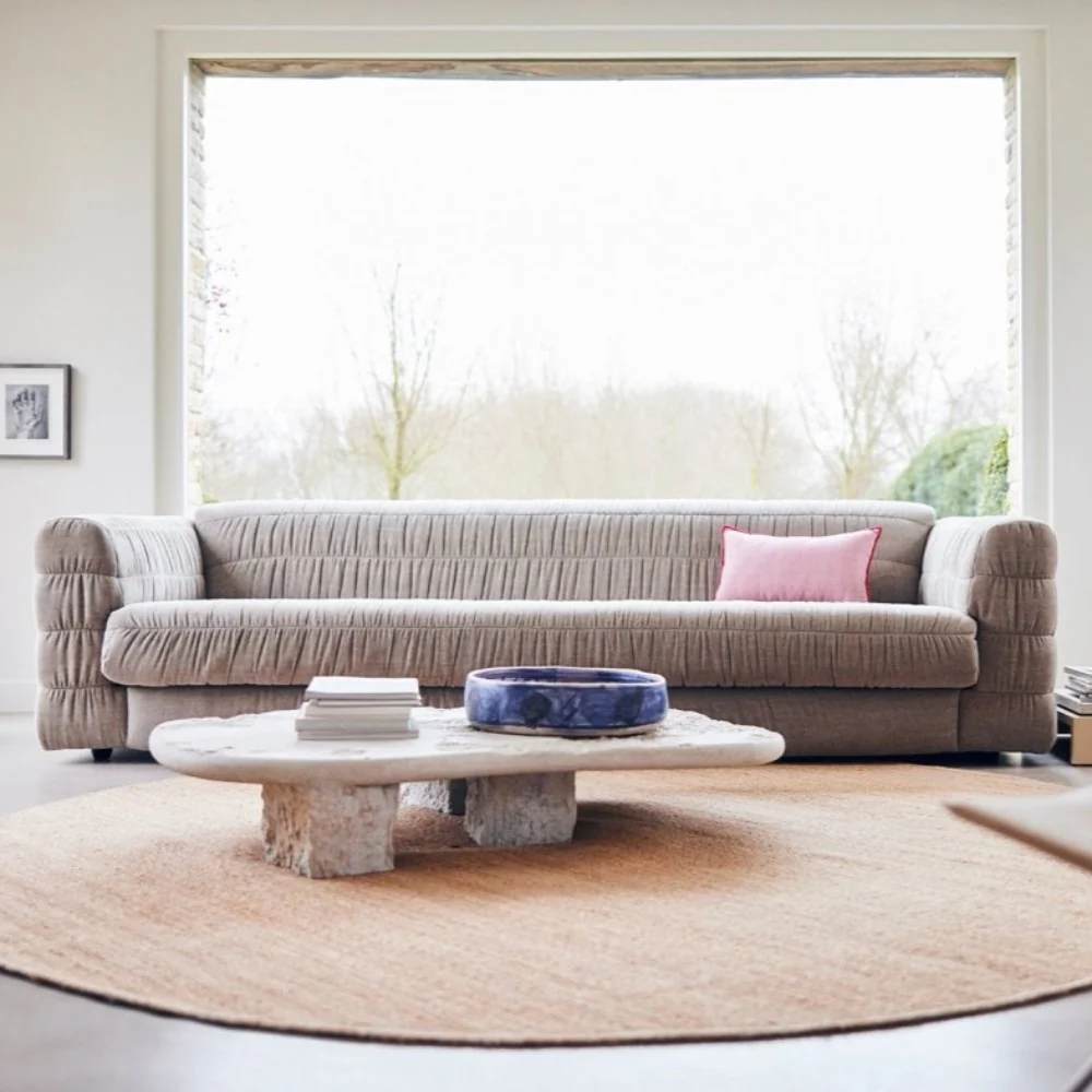 Club Couch : Linen Blend, Taupe - Image 7
