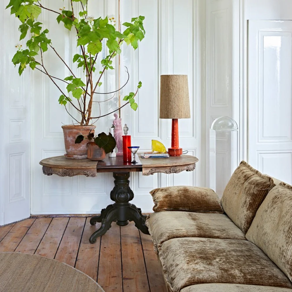 Cone Lamp Shade Silk Brown - Image 4