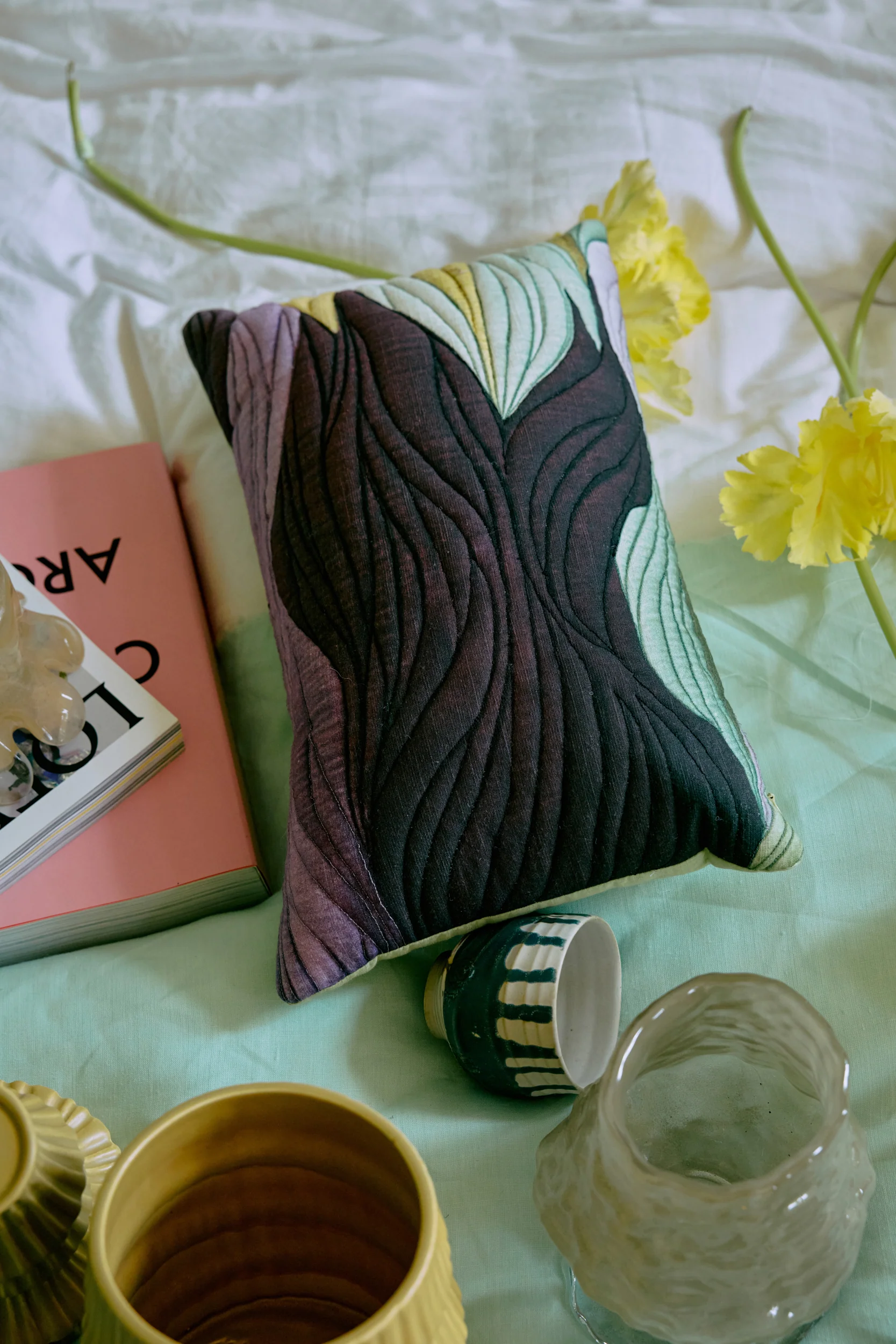 Cushion, Watercolours (50x30cm) - Image 2