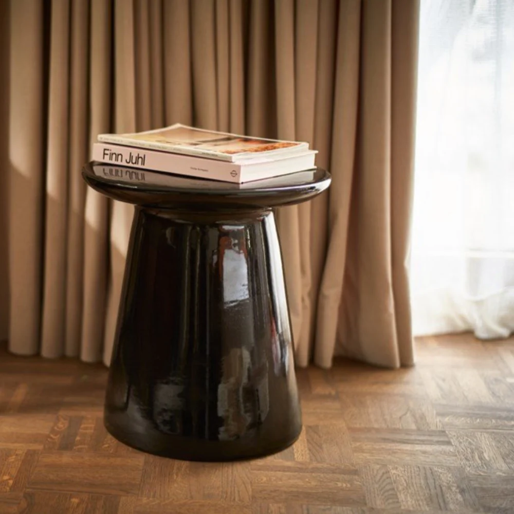 Earthenware Side Table M Black - Image 3