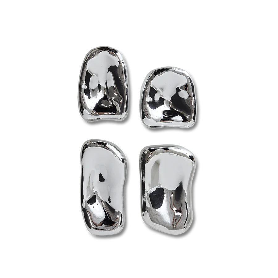 Glass Sculpture Chrome (Set of 4) - Image 2