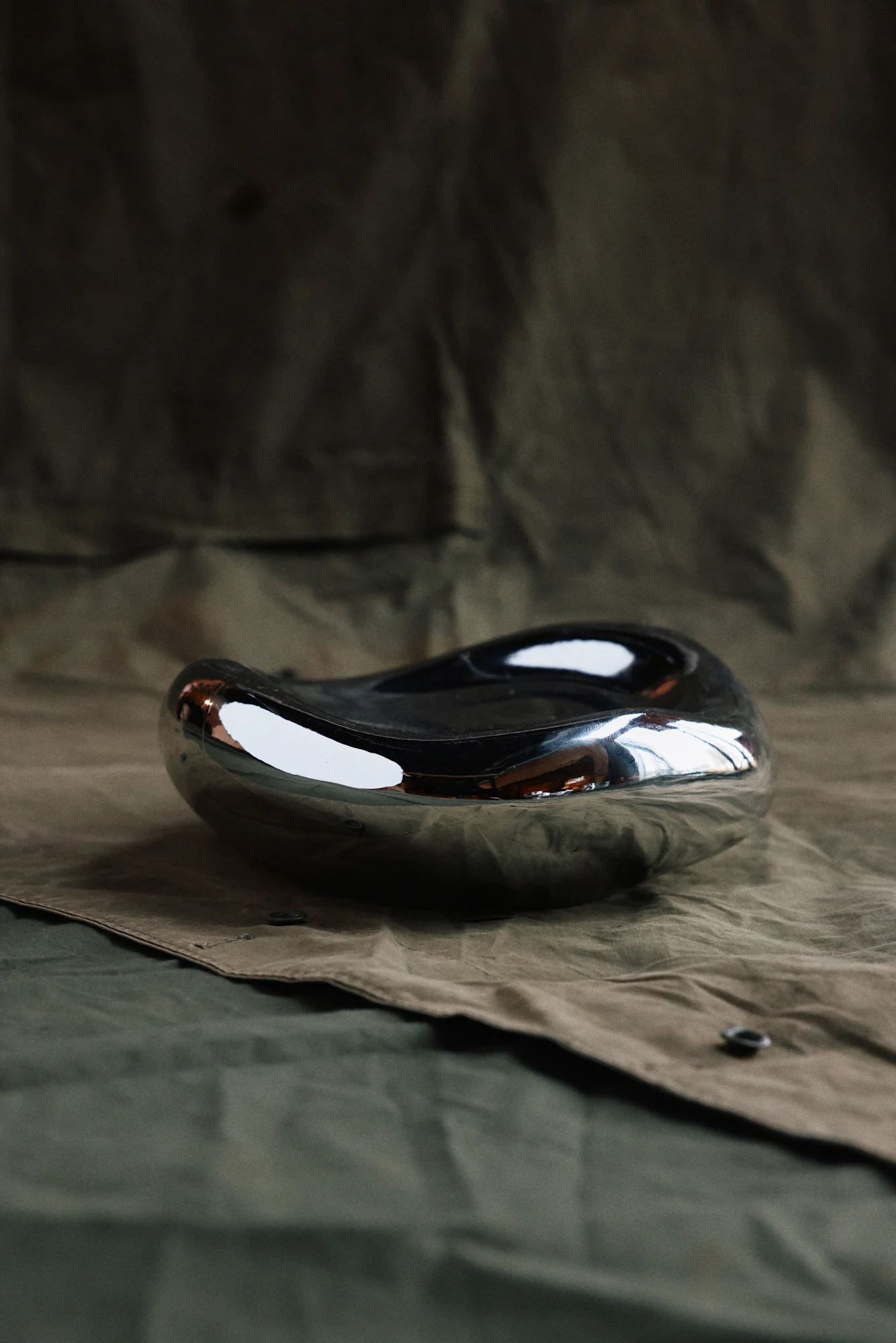 Gleam Glass Bowl, Chrome - Image 4