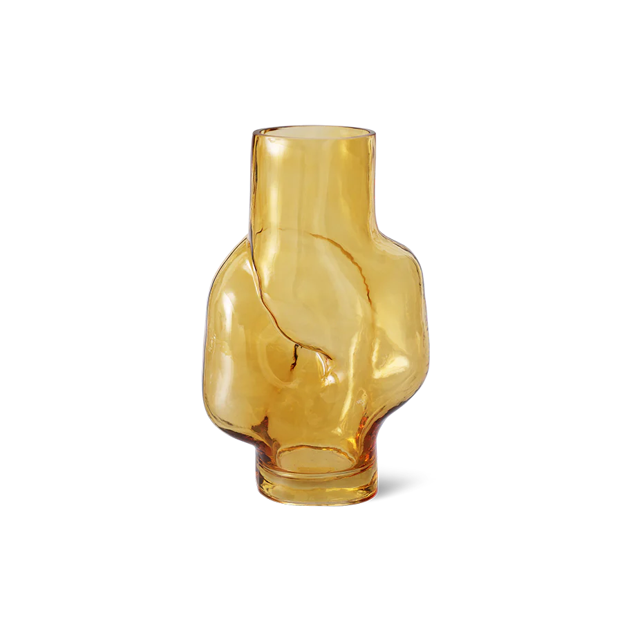 Gleam Glass High Vase, Amber - Image 3