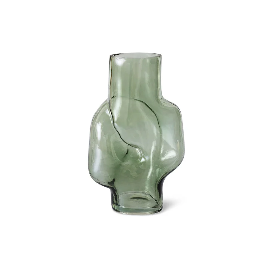 Gleam Glass High Vase, Olive - Image 3